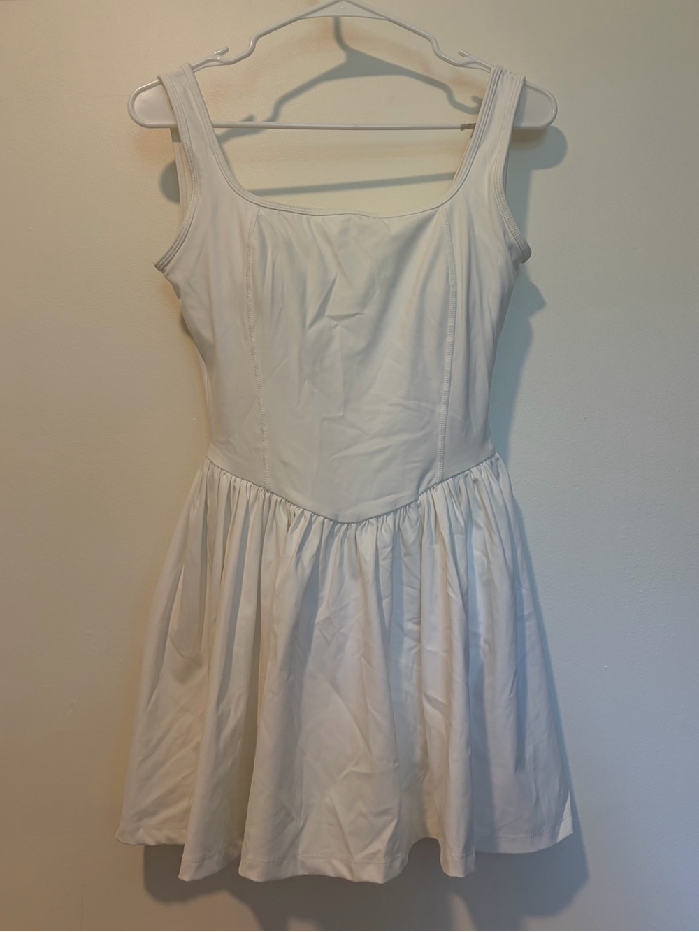 Sleeveless White Mini Dress with Scoop Neck